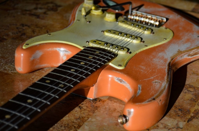Fender Stratocaster Relic Guitar Coral Pink Guitarwacky.com