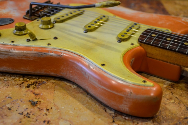 Fender Stratocaster Relic Guitar Coral Pink Guitarwacky.com