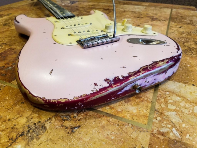 Fender Stratocaster Shell Pink Relic Guitarwacky.com