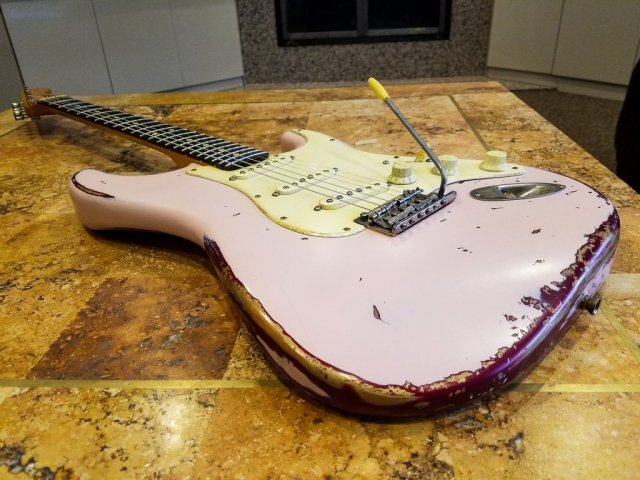 Fender Stratocaster Shell Pink Relic Guitarwacky.com