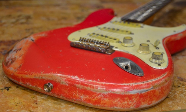Fender Stratocaster Relic Fiesta Red on Coral Guitarwacky.com