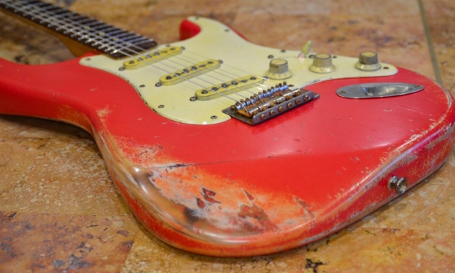 Fender Stratocaster Relic Fiesta Red on Coral Guitarwacky.com