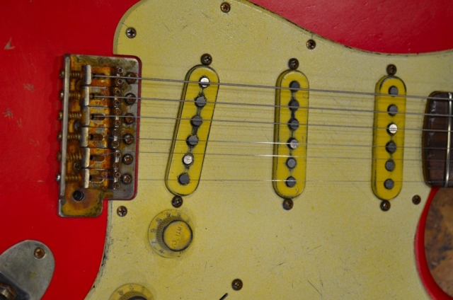 Fender Stratocaster Relic Fiesta Red Pickguard Guitarwacky.com