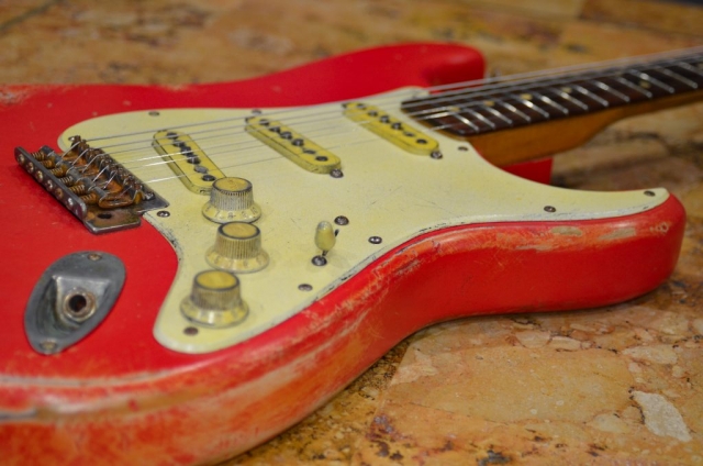 Fender Stratocaster Relic Fiesta Red on Coral Guitarwacky.com