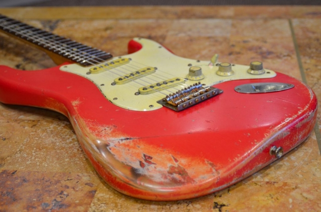 Fender Stratocaster Relic Fiesta Red on Coral Guitarwacky.com