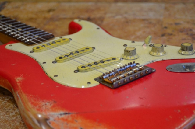 Fender Stratocaster Relic Fiesta Red on Coral Guitarwacky.com