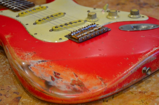 Fender Stratocaster Relic Fiesta Red on Coral Guitarwacky.com