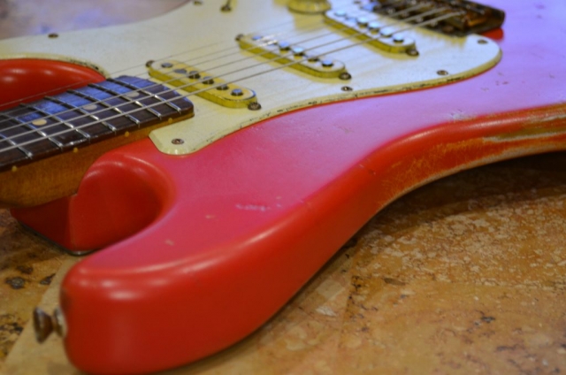 Fender Stratocaster Relic Fiesta Red on Coral Guitarwacky.com