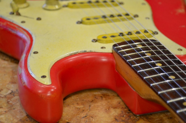 Fender Stratocaster Relic Fiesta Red on Coral Guitarwacky.com