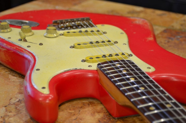 Fender Stratocaster Relic Fiesta Red on Coral Guitarwacky.com