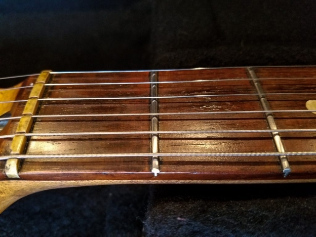 Fender Stratocaster Relic Nut Rosewood Neck Frets Guitarwacky.com