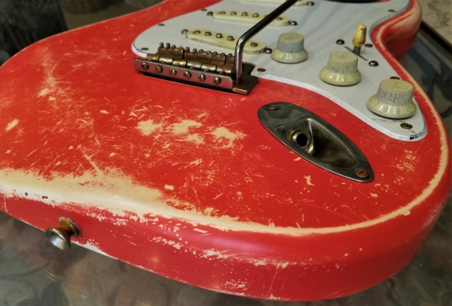 Fender Stratocaster Fiesta Red Custom Heavy Relic Guitarwacky.com