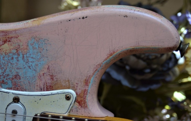 Fender Stratocaster Relic Daphne Blue on Shell Pink Guitarwacky.com