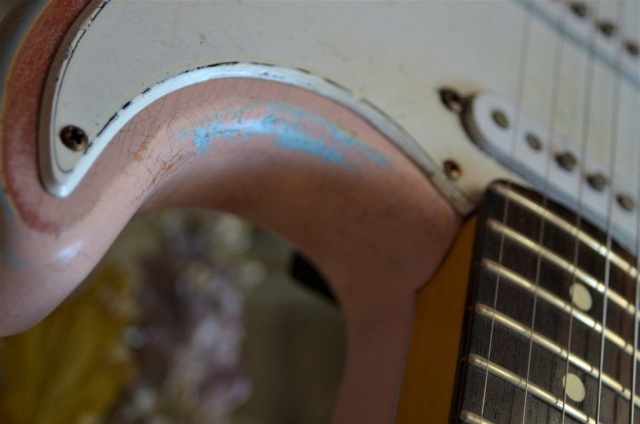 Fender Stratocaster Relic Daphne Blue on Shell Pink Guitarwacky.com