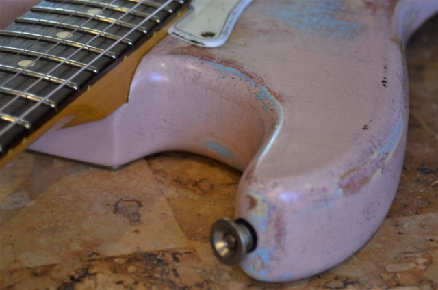 Fender Stratocaster Relic Daphne Blue on Shell Pink Guitarwacky.com