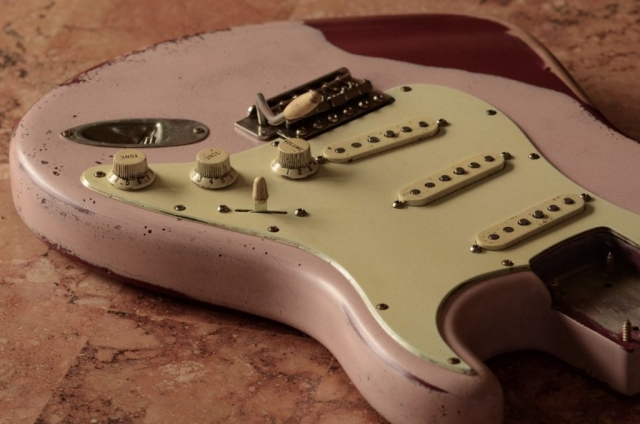 Fender Stratocaster Relic Aged Loaded Body Shell Pink Guitarwacky.com