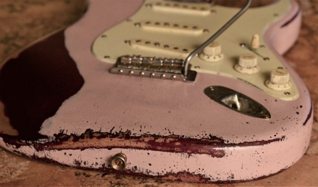 Fender Stratocaster Relic Aged Loaded Body Shell Pink Guitarwacky.com
