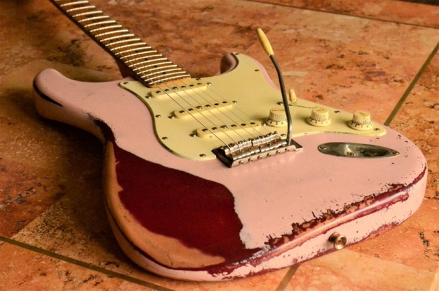 Fender Stratocaster Heavy Relic Shell Pink Guitarwacky.com