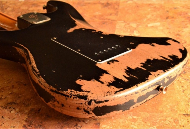Fender Stratocaster Black Nitro Heavy Relic Custom Guitarwacky.com