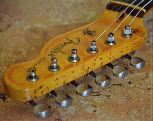 Aged Relic Telecaster Head stock Ping Tuners Guitarwacky.com