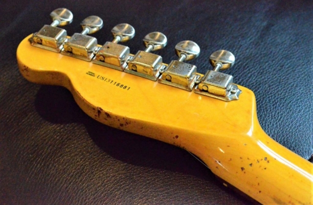 Aged Relic Telecaster Rear Headstock Ping Tuners