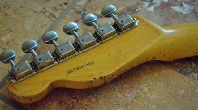 Fender Telecaster Heavy Relic Rear Head stock Ping Tuners Guitarwacky.com