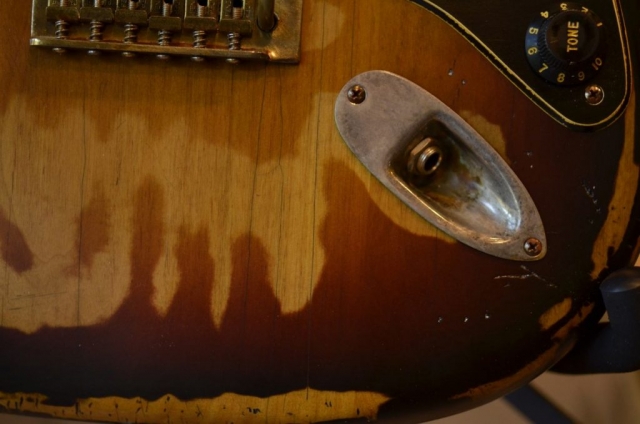 Fender Stratocaster Relic Sunburst Bridge Jack plate Guitarwacky.com