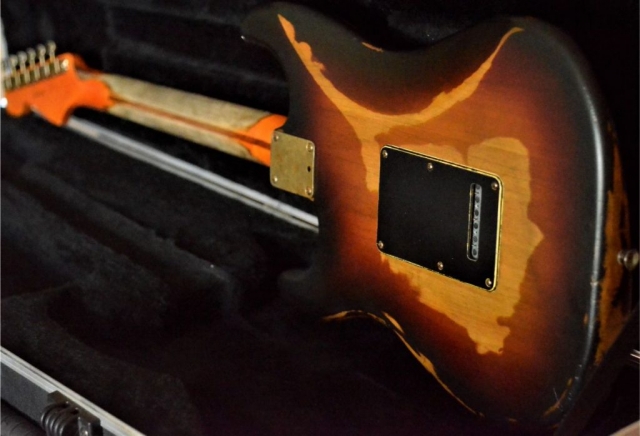 Fender Stratocaster Relic Sunburst Neck Wear Guitarwacky.com