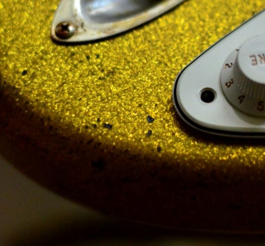 Fender Stratocaster Relic wear Gold Sparkle Flake