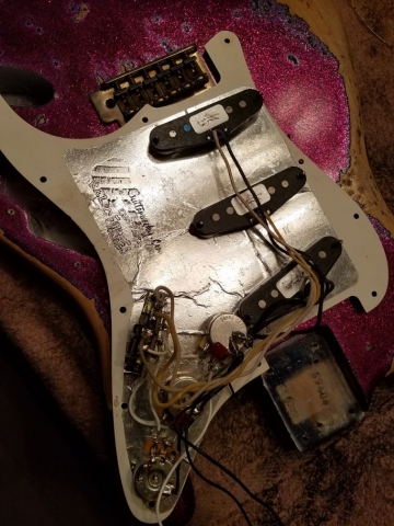 Custom Shop Texas Specials Wiring Pickguard Custom Fender American Stratocaster Magenta Sparkle Heavy Relic
