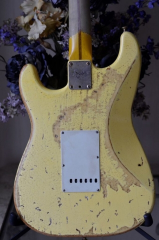Rear Fender Stratocaster Heavy Relic Vintage White