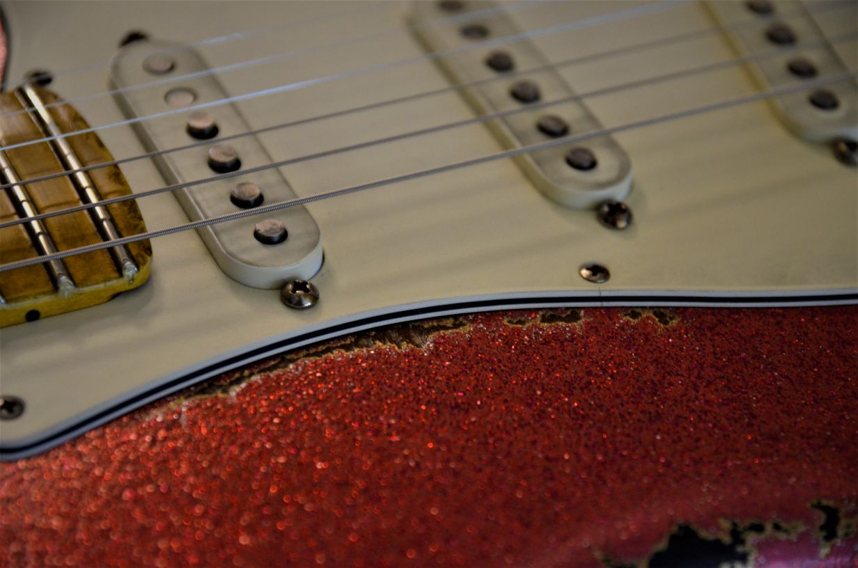 Red Sparkle Custom Fender Stratocaster Aged