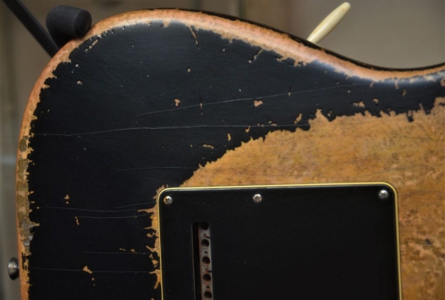 Strat Relic Fender Custom Black Back Rear