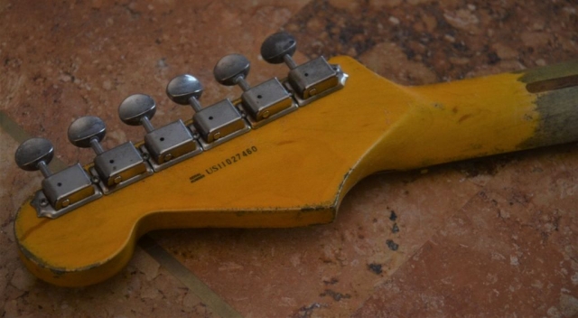 Aged Relic Fender Stratocaster Headstock