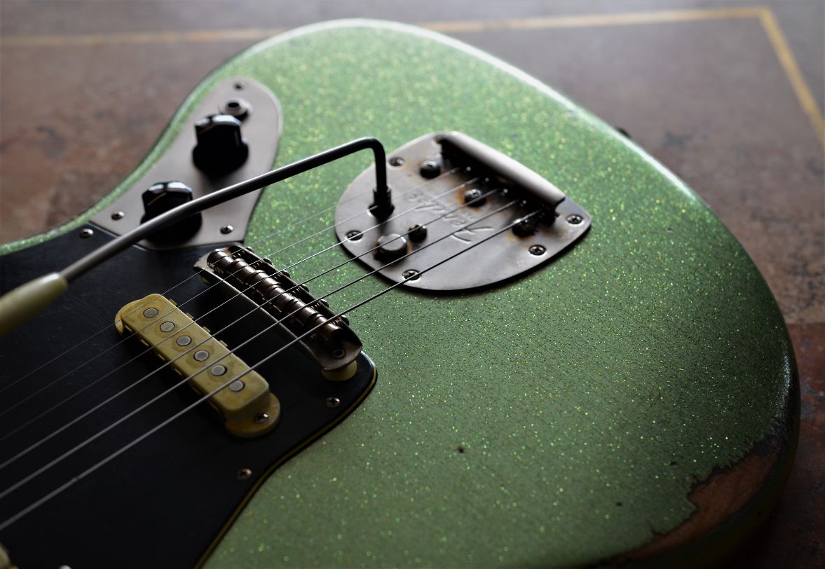 Green Sparkle Fender Custom Jaguar Guitar