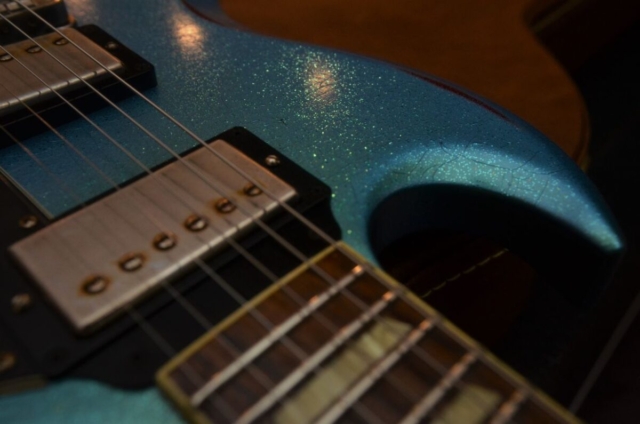 Gibson SG Relic Blue Sparkle Relic Custom